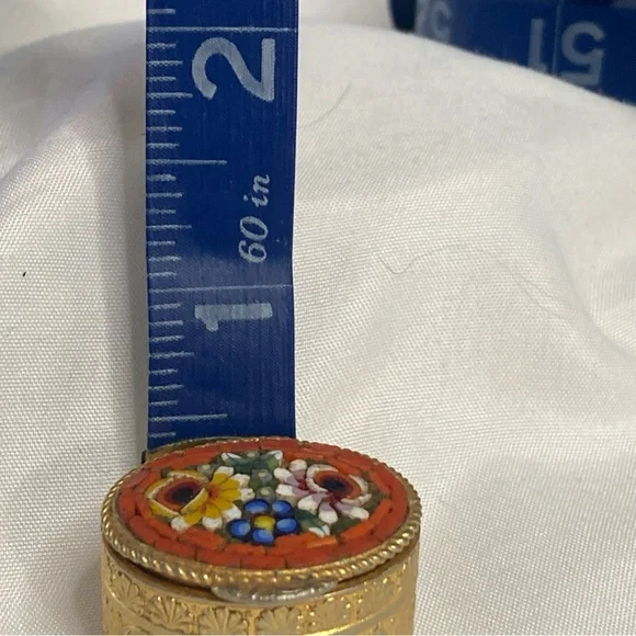 Vintage Italian, Micro Mosaic Pill/Trinket Box In A Floral Pattern - Picture 10 of 11